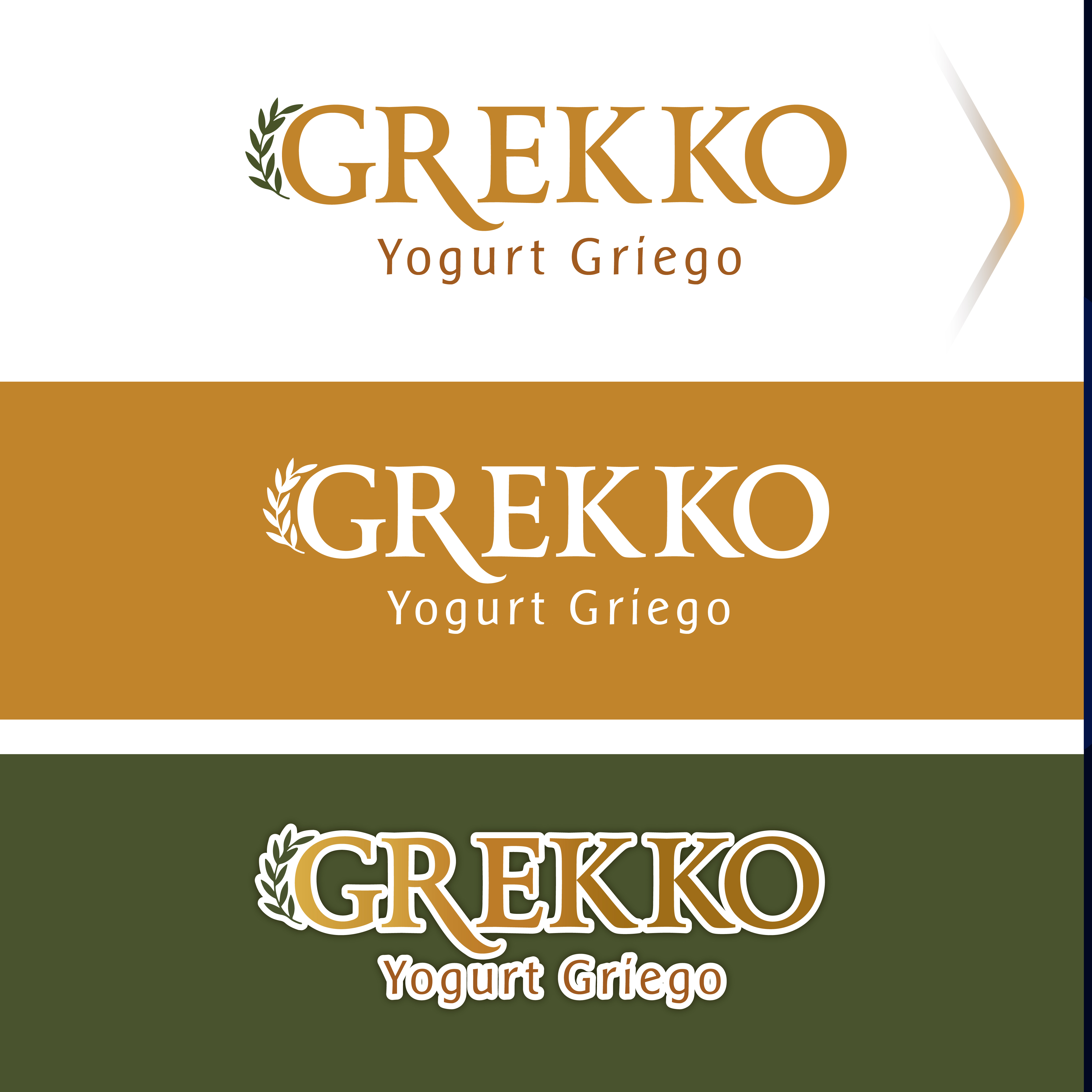 Rediseño de logo y re branding para Grekko Yogurt Griego